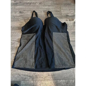 Swim By Cacique Women's Black One Piece Swimwear Tankini Size 42DD